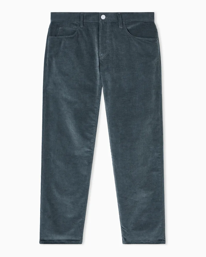 Giorgio Armani Regular Fit Five-Pocket-Hose aus Baumwolle und Kaschmir Silber
