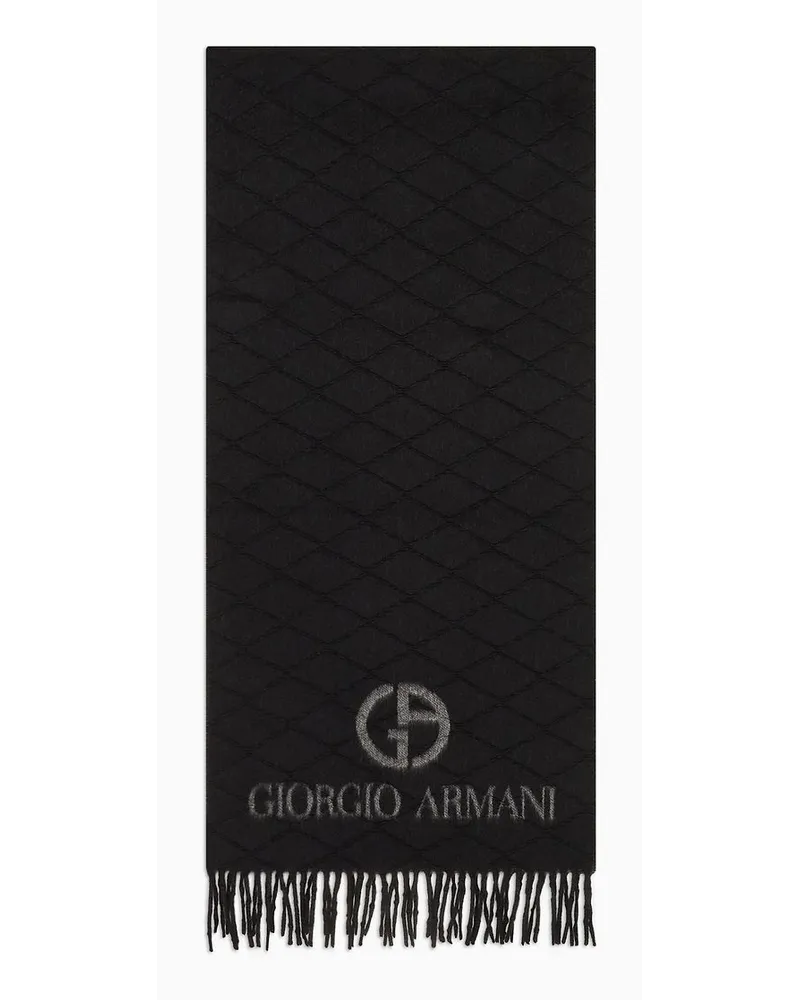 Giorgio Armani Schal Aus Kaschmir-jacquard Schwarz