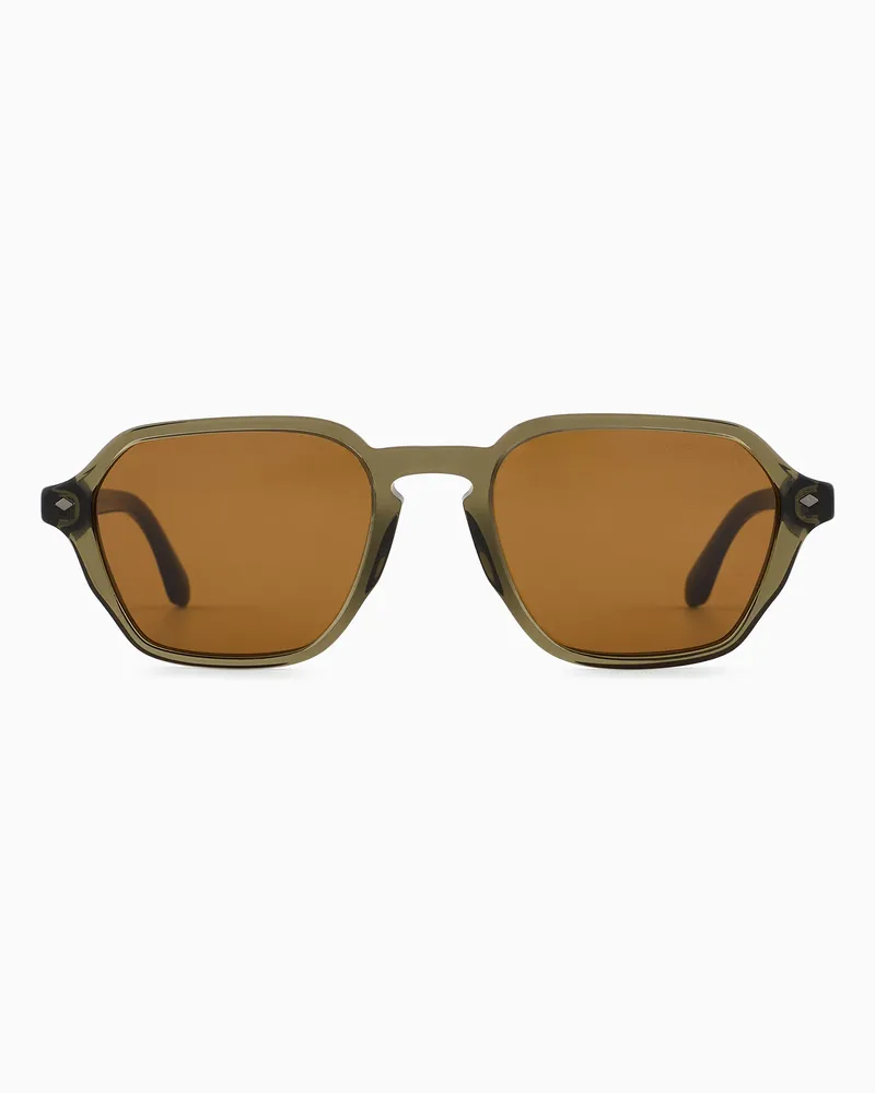 Giorgio Armani Eckige Sonnenbrille für Herren Grün