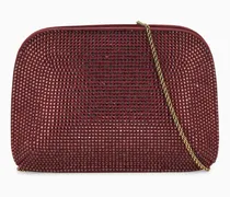 Clutch aus Viskose und Seide mit Strass und Kettenriemen