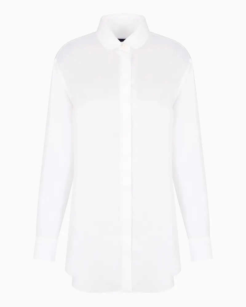 Giorgio Armani Lange Bluse aus Seidentwill Weiß