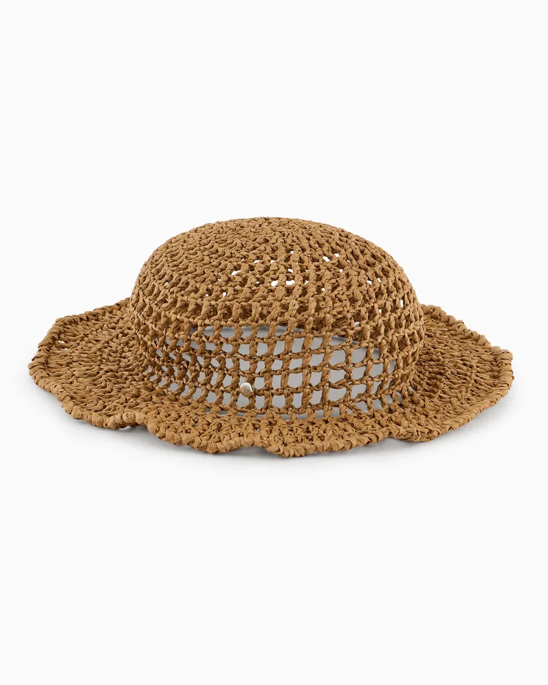 Giorgio Armani Glockenhut aus gewebter Viskose Beige
