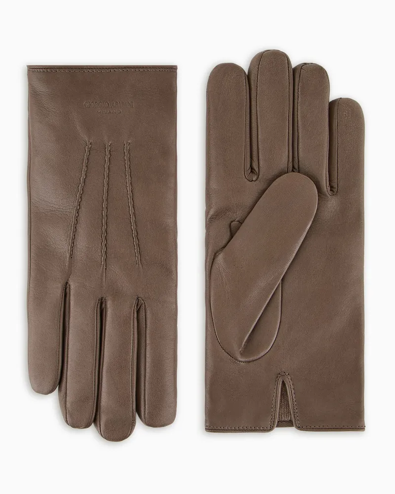 Giorgio Armani Handschuhe aus Nappaleder Beige