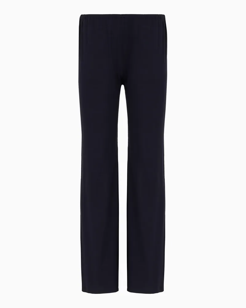 Giorgio Armani Loungewear-Hose aus Stretchjersey Blau