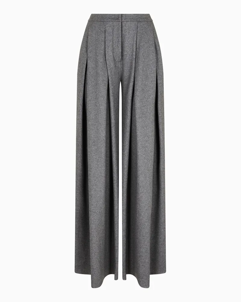 Giorgio Armani Stoff-Hose mit zwei Bundfalten, gefertigt aus Schurwolle Grau