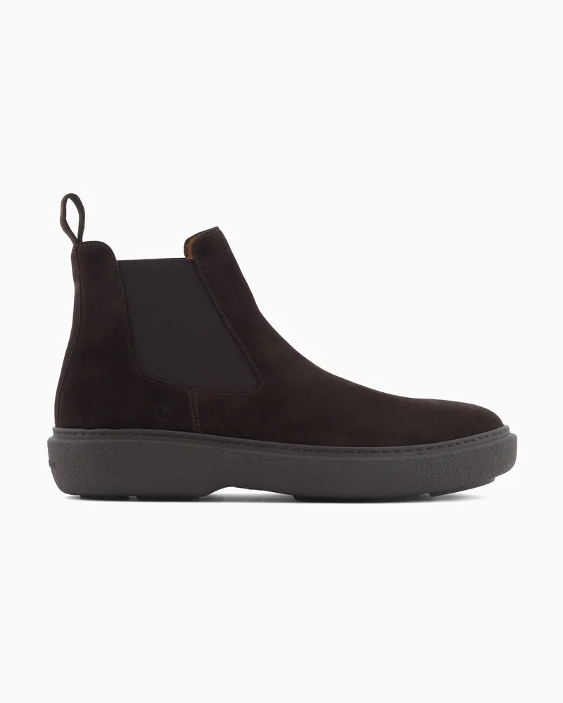 Giorgio Armani Stiefeletten aus Veloursleder Braun