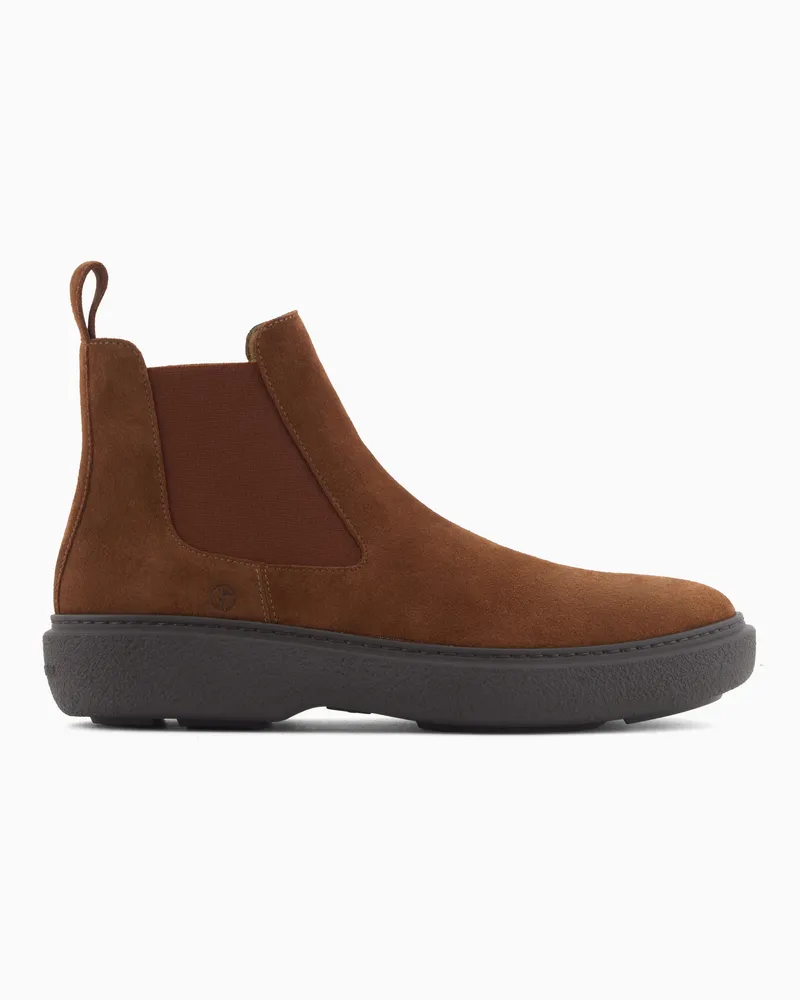 Giorgio Armani Stiefeletten aus Veloursleder Braun