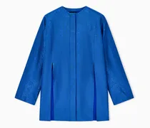 Blazer aus Jacquard-Viskose mit Chevron-Motiv