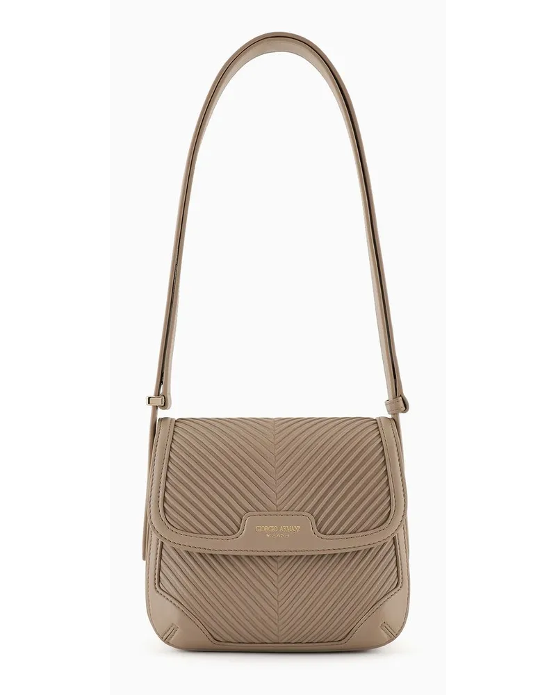 Giorgio Armani Tasche La Prima Aus Plissiertem Nappaleder Beige