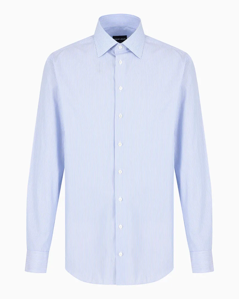 Giorgio Armani Hemd in Regular Fit aus Luxury-Baumwolle mit Streifen Weiß