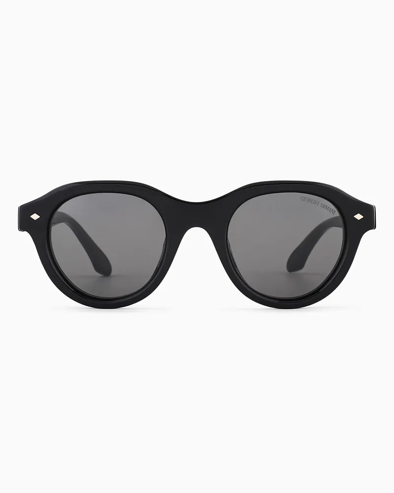Giorgio Armani Herren-Sonnenbrille in runder Form Schwarz