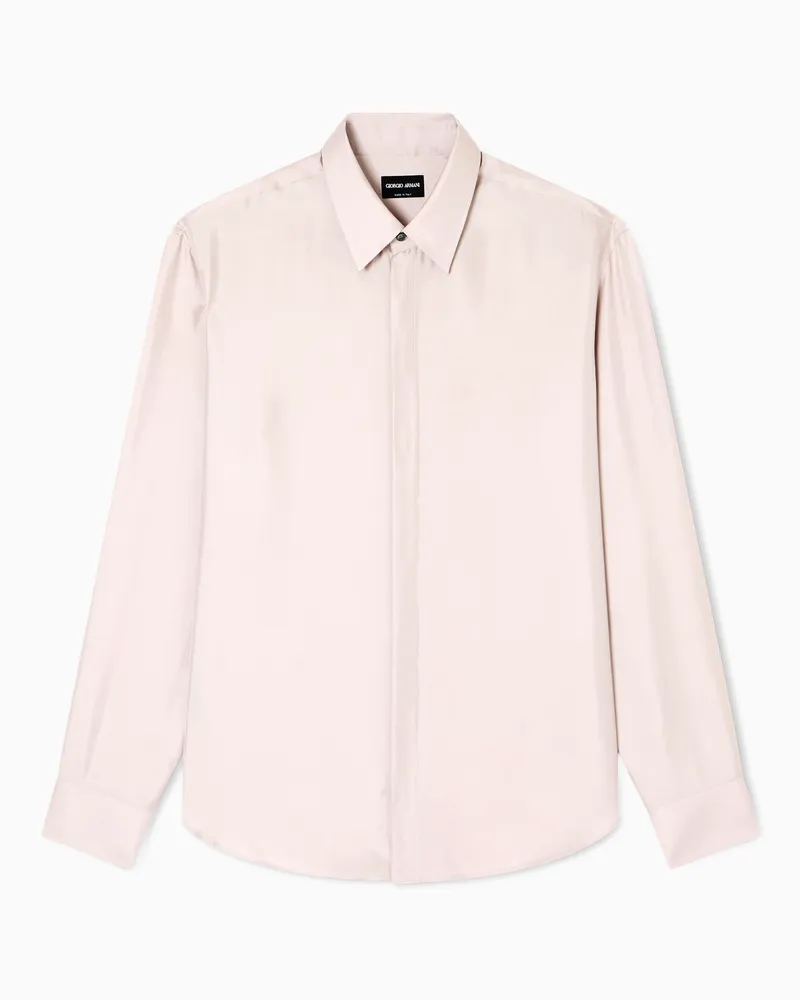 Giorgio Armani Hemd in Regular Fit aus Seidentwill Beige