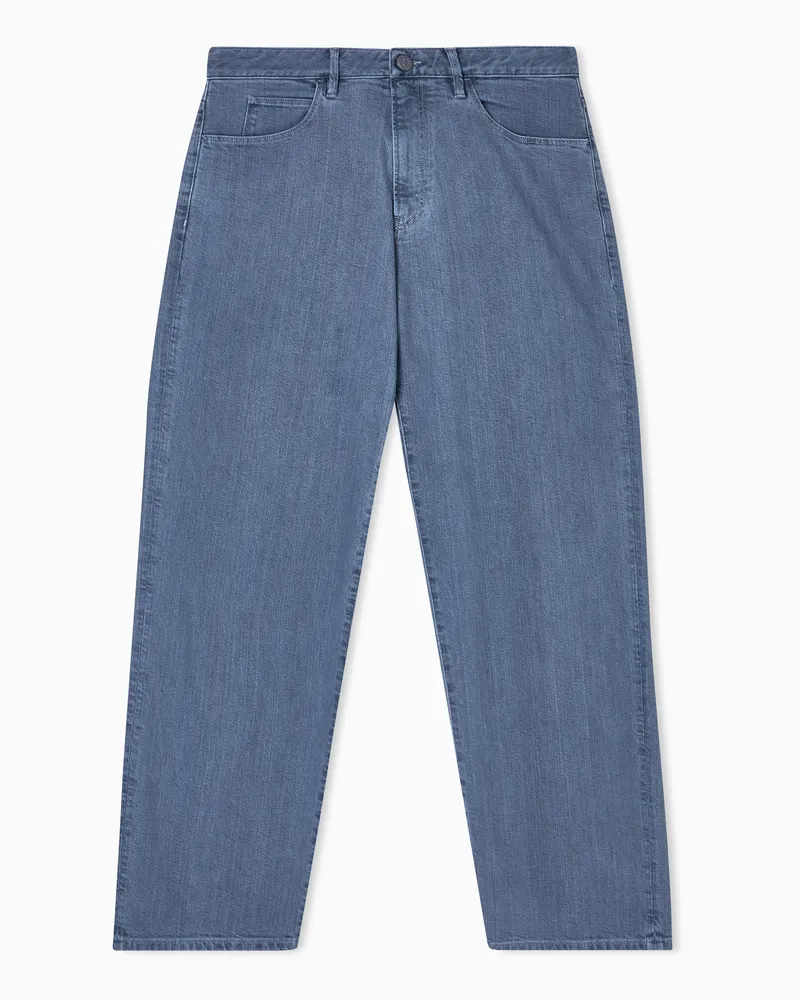 Giorgio Armani ASV 5-Pocket-Hose aus Baumwolle und Modal Grau