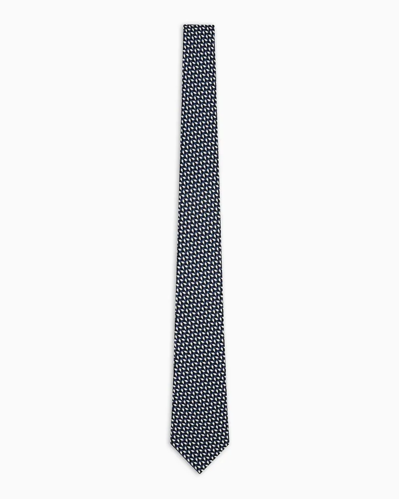 Giorgio Armani Krawatte aus bedruckter Seide Blau