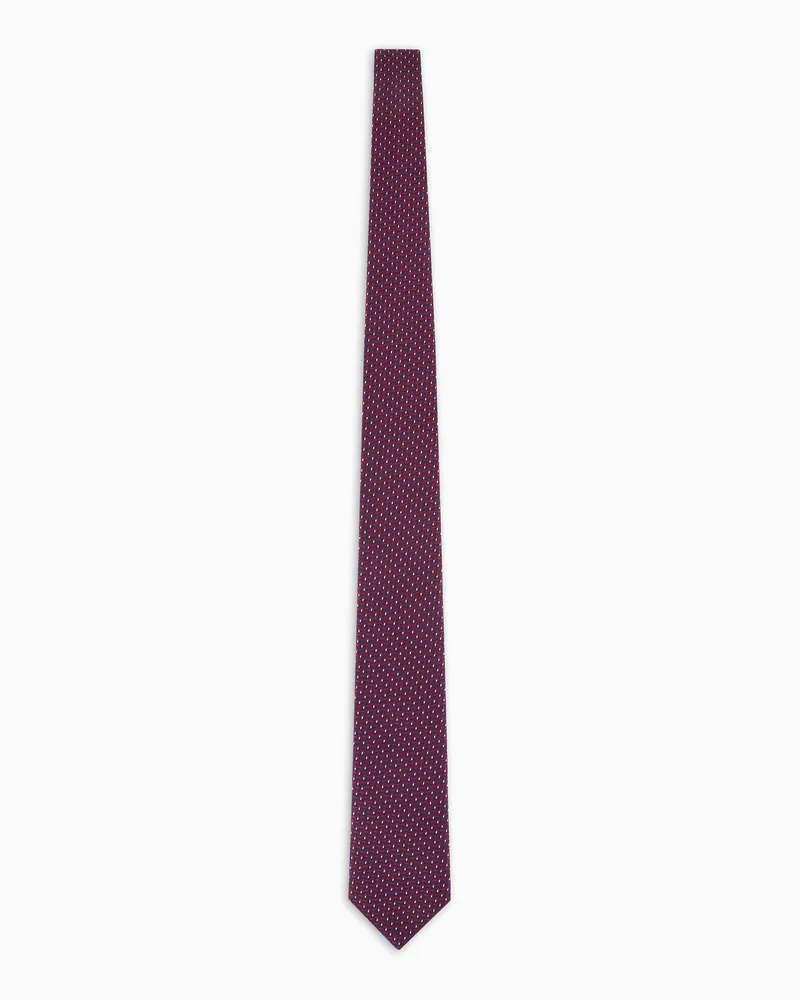 Giorgio Armani Krawatte aus Seide mit geometrischem Jacquard Burgunderrot
