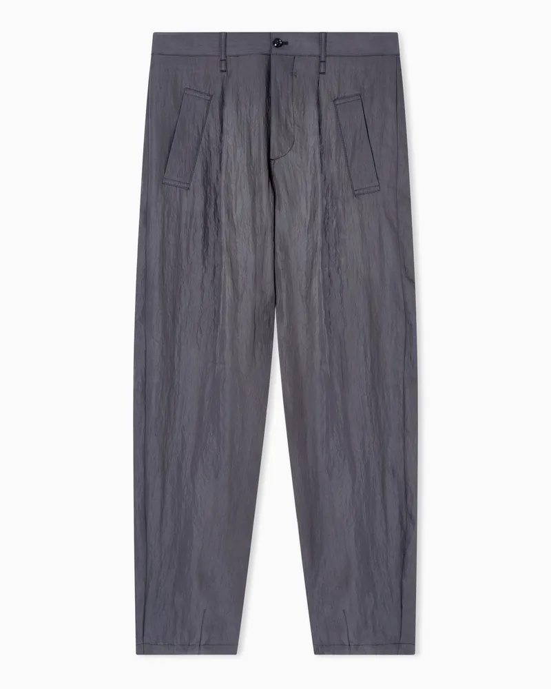 Giorgio Armani Hose mit einer Bundfalte aus Funktions-Viskosetwill Grau