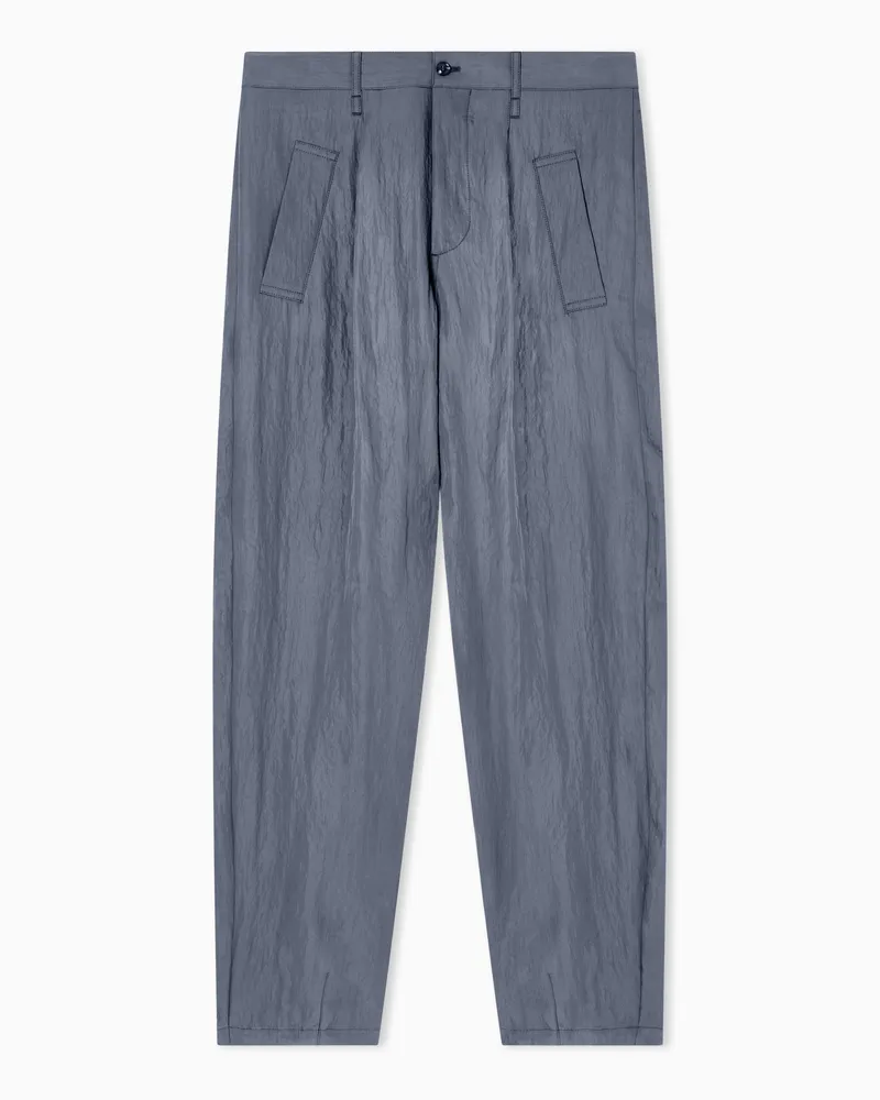 Giorgio Armani Hose mit einer Bundfalte aus Funktions-Viskosetwill Grau