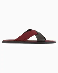 Giorgio Armani Sandalen Aus Leder mit Zweifarbigem Band Zweifarbig