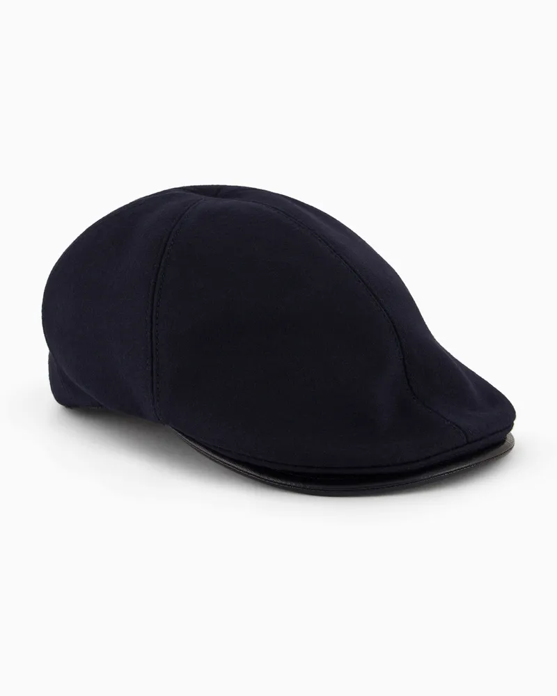 Giorgio Armani Schiebermütze aus Wollmischung Blau