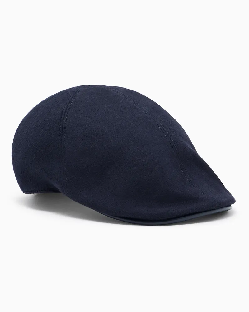Giorgio Armani Schiebermütze aus Wollmischung Blau