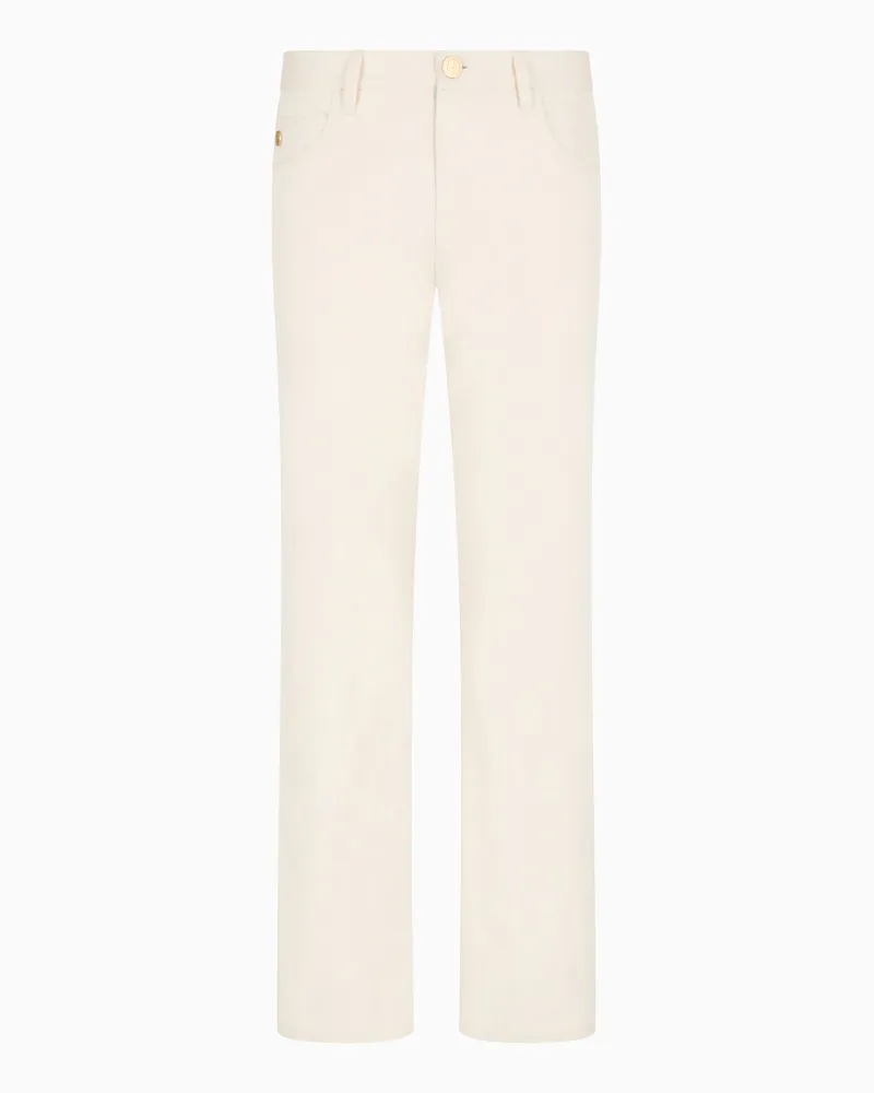 Giorgio Armani Five-Pocket-Hose in Regular Fit aus Baumwolle und Seide mit Stretchanteil Weiß