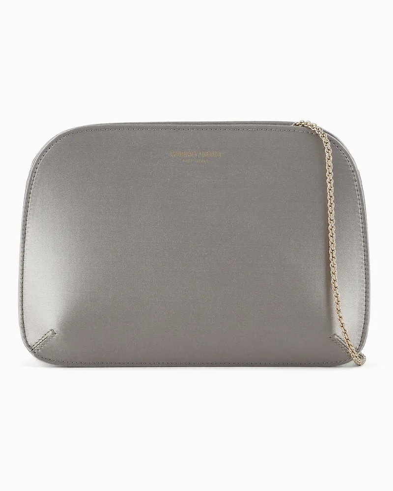 Giorgio Armani Clutch la Prima aus Satin Grau