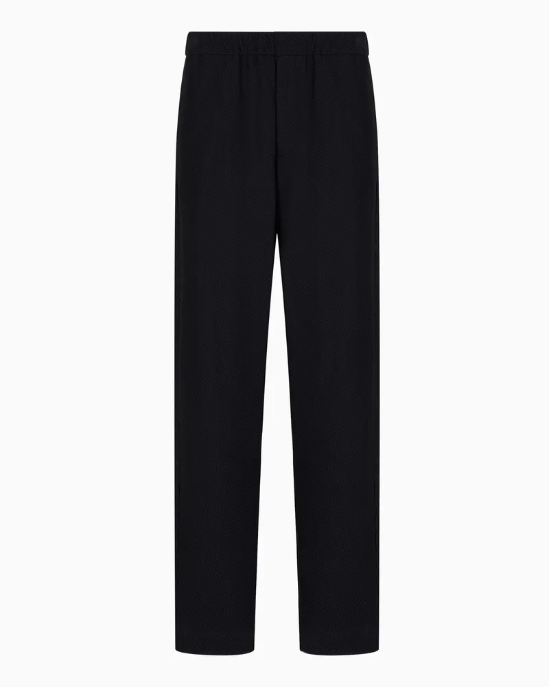 Giorgio Armani Flatfront-Hose aus geprägtem Funktionsstoff Schwarz