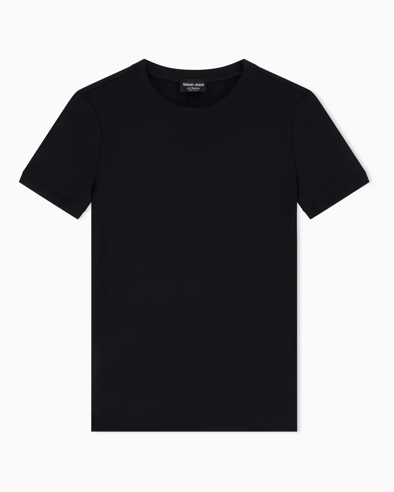 Giorgio Armani T-Shirt aus reinem Kaschmir Schwarz