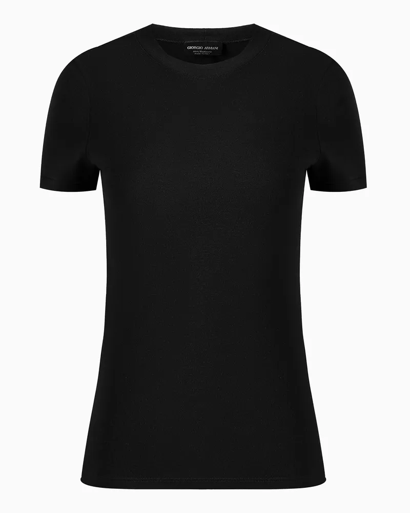 Giorgio Armani T-Shirt aus reinem Kaschmir Schwarz