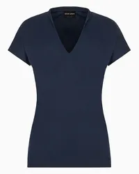 Giorgio Armani Top mit V-ausschnitt Marineblau