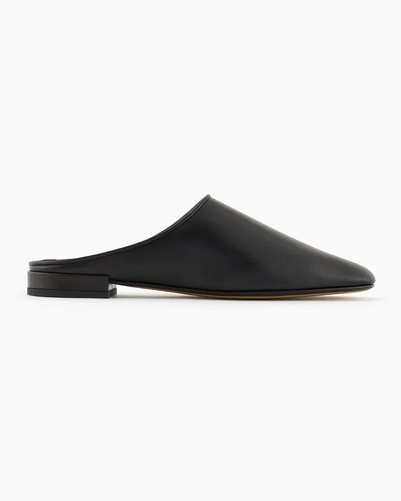 Giorgio Armani X 10 Corso Como Sabot aus Kalbsleder Schwarz