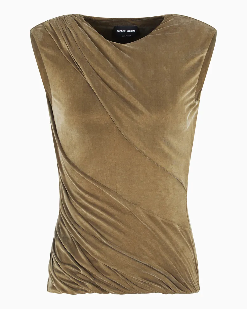 Giorgio Armani Top aus Cupro-Jersey Grün