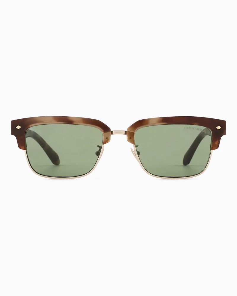 Giorgio Armani Sonnenbrille mit rechteckiger Fassung Braun