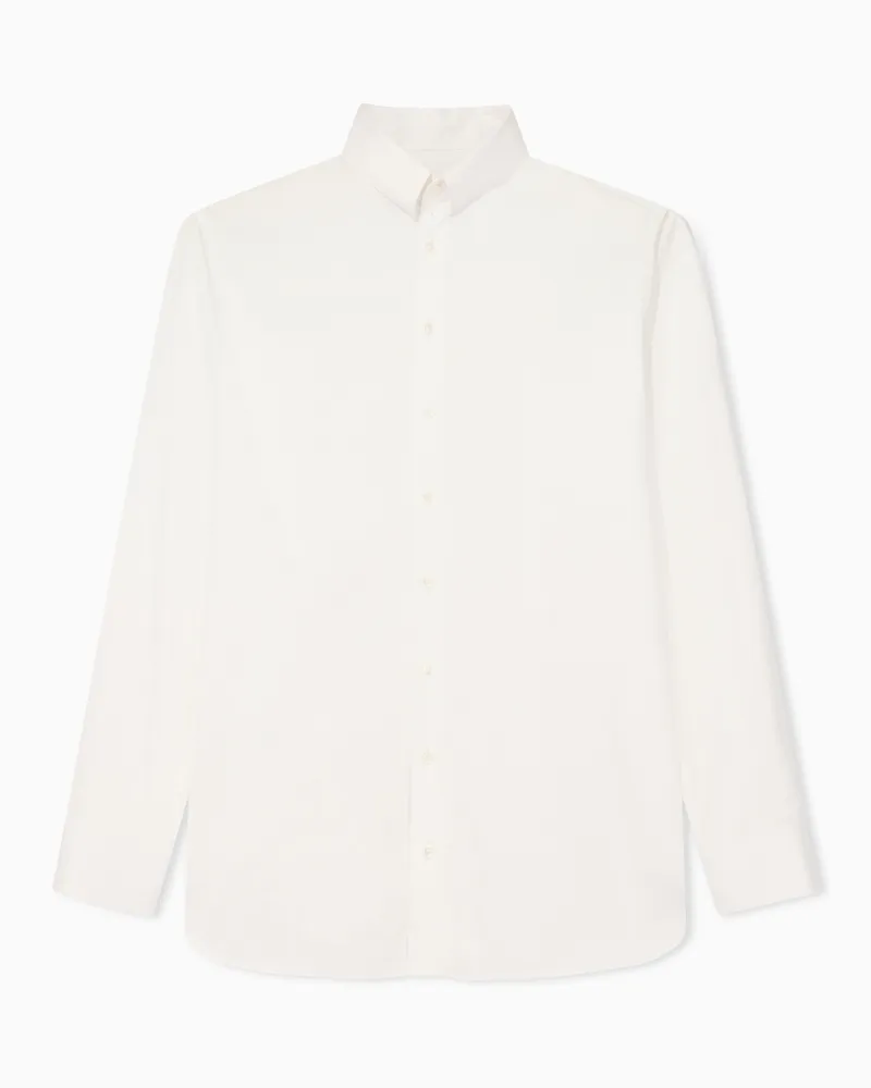 Giorgio Armani Hemd aus luxuriösem Baumwolltwill Weiß
