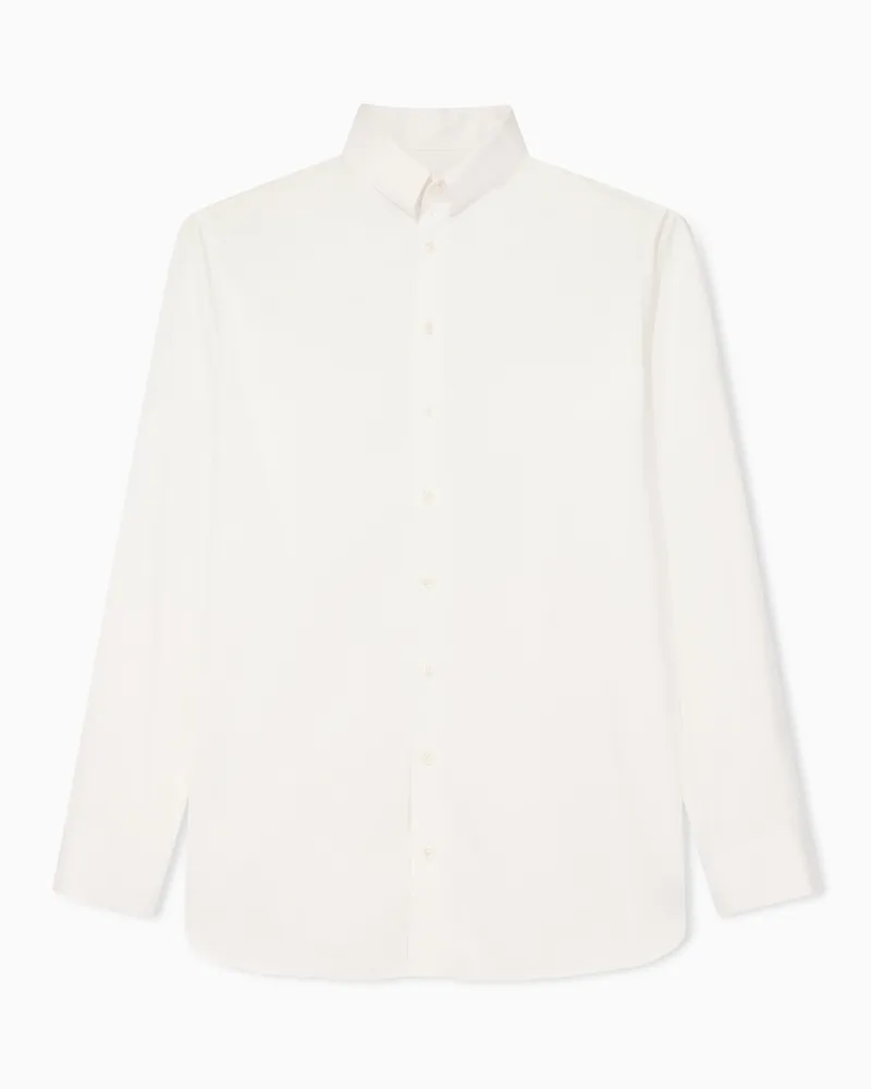 Giorgio Armani Hemd aus luxuriösem Baumwolltwill Weiß