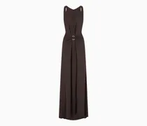 Langes Kleid aus dreifachem Seiden-Georgette