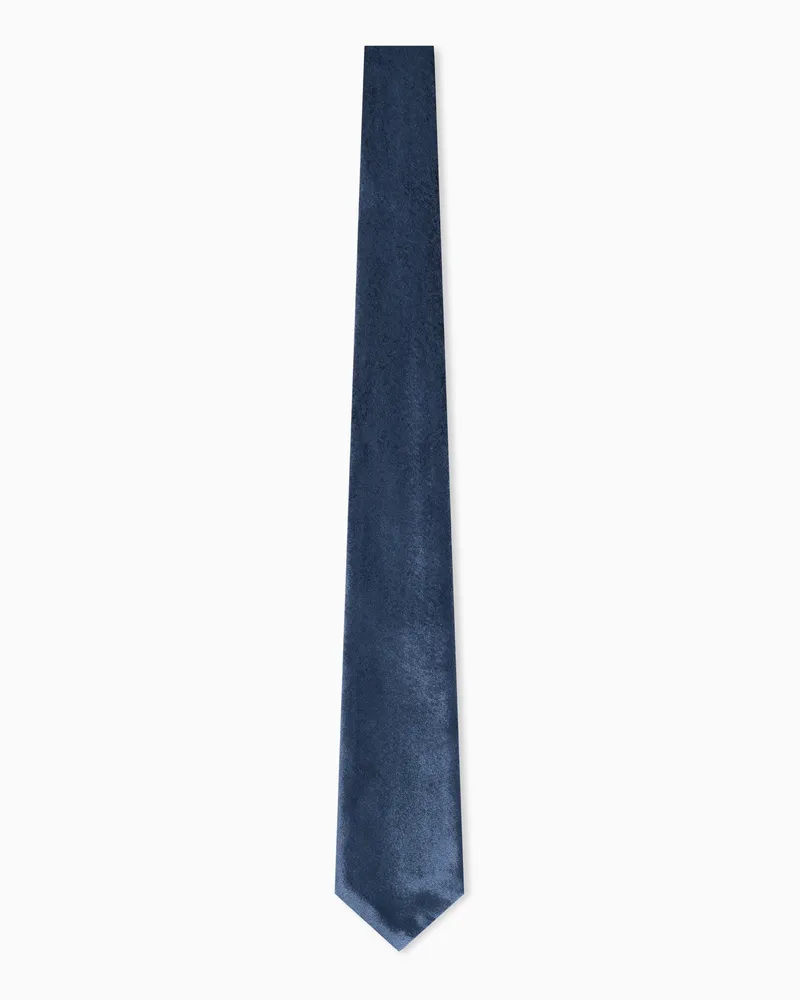 Giorgio Armani Jacquard-Krawatte aus Samt mit changierendem Effekt Hellblau