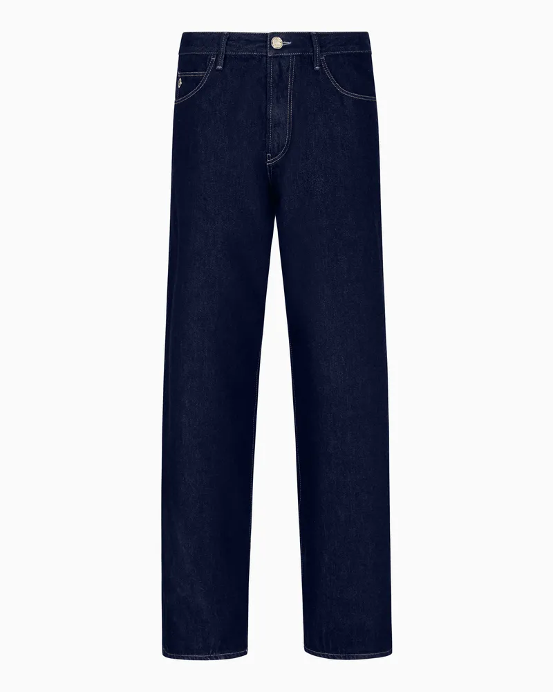 Giorgio Armani 5-Pocket-Hose aus luxuriösem Baumwolldenim Blau
