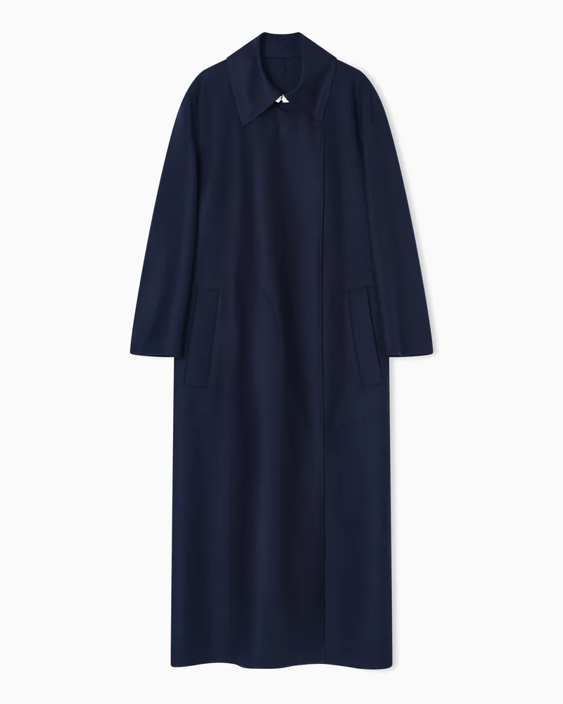 Giorgio Armani Langer Mantel aus zweifarbiger Schurwolle Gemustert