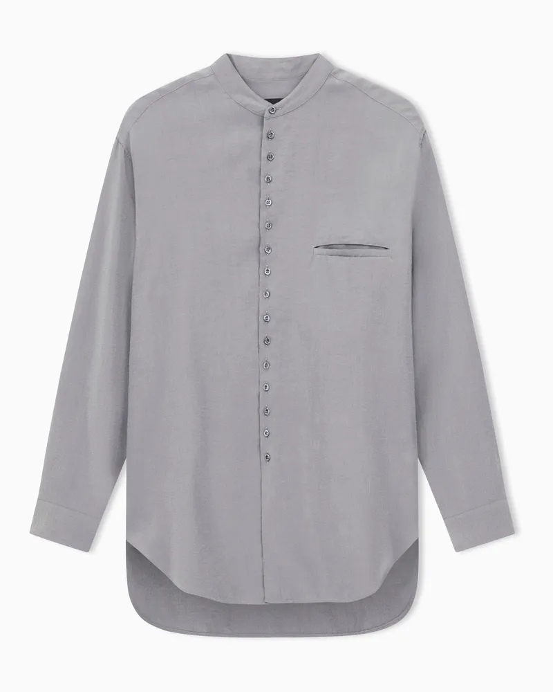 Giorgio Armani ASV Hemd aus gewaschener Seide Grau