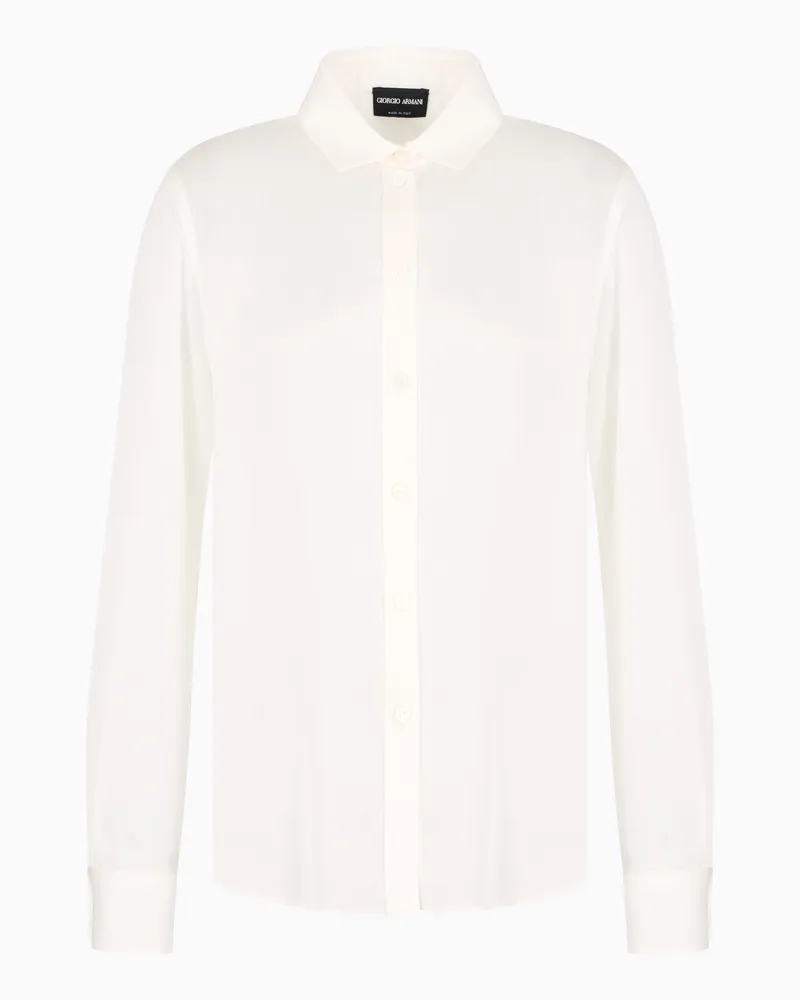 Giorgio Armani Bluse aus Seidenmusselin Weiß