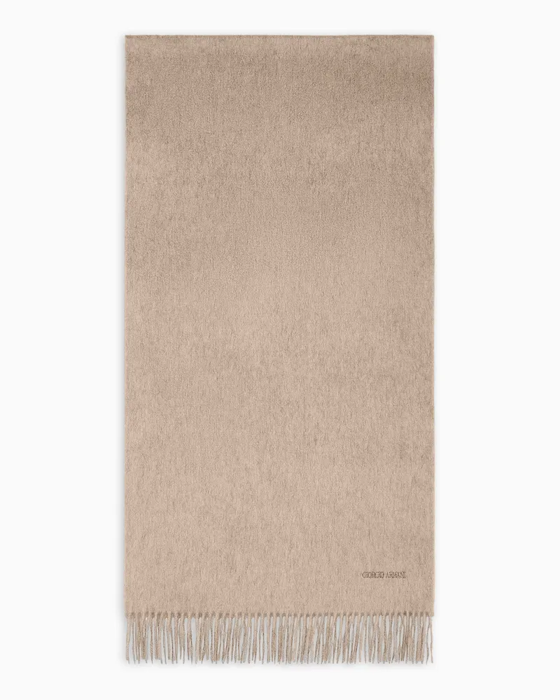 Giorgio Armani Stola aus Kaschmir mit Fransen Beige