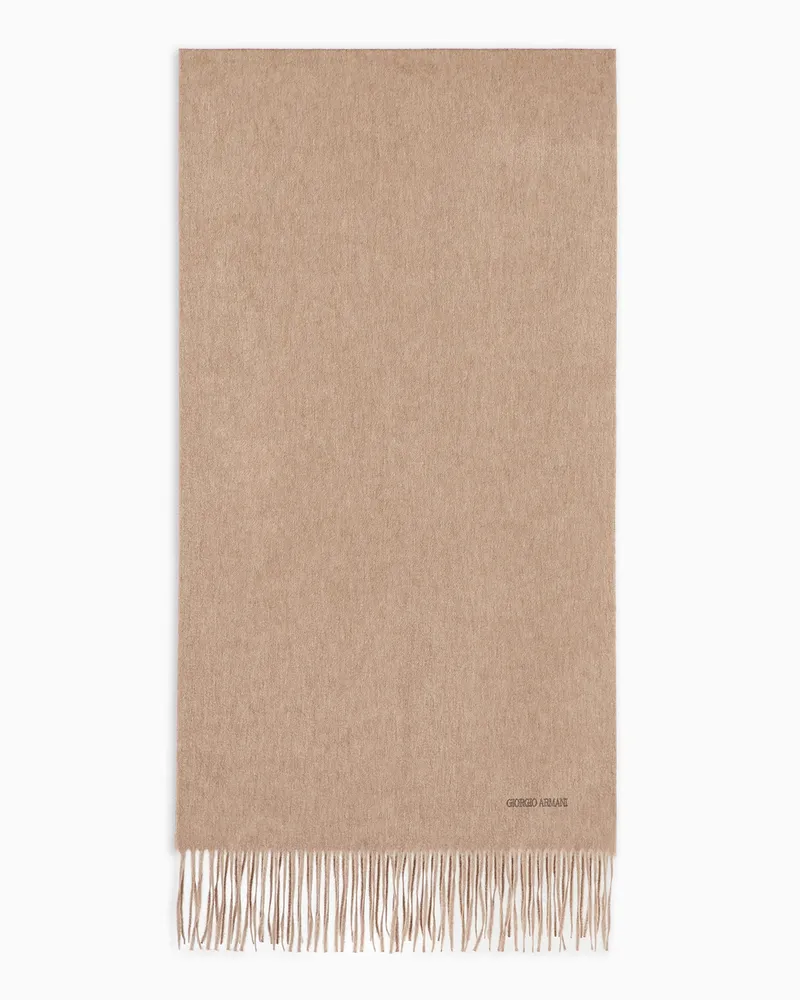 Giorgio Armani Stola aus Kaschmir mit Fransen Beige