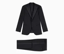 Slim-Fit-Smoking aus reiner Wolle mit halbem Canvas aus der Soho-Linie