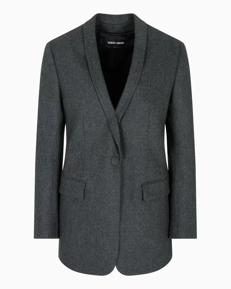 Giorgio Armani Einreihiges Sakko aus Woll-Flanell und Kaschmir Grau