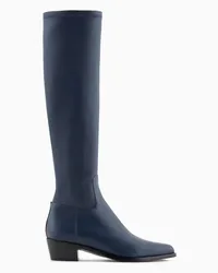 Giorgio Armani Stiefel Aus Nappaleder mit Stretchanteil Blau