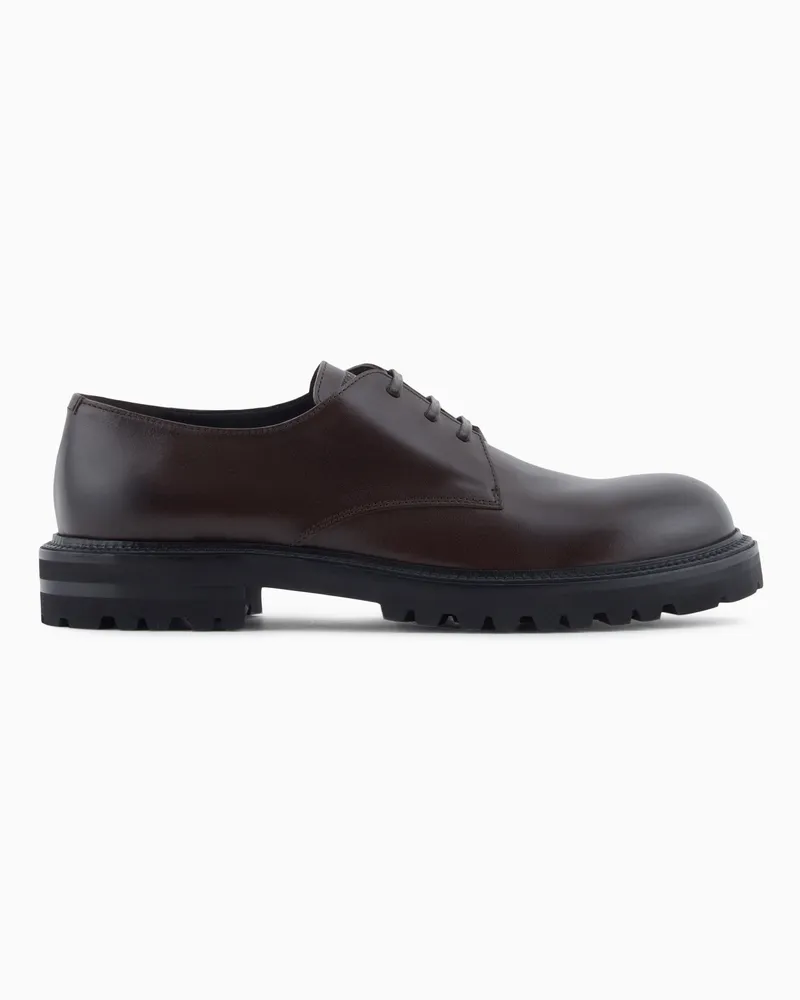 Giorgio Armani Derby aus Nappa-Kalbsleder Braun