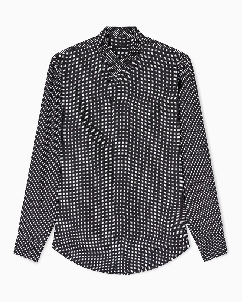 Giorgio Armani Bluse aus bedrucktem Seiden-Twill Schwarz