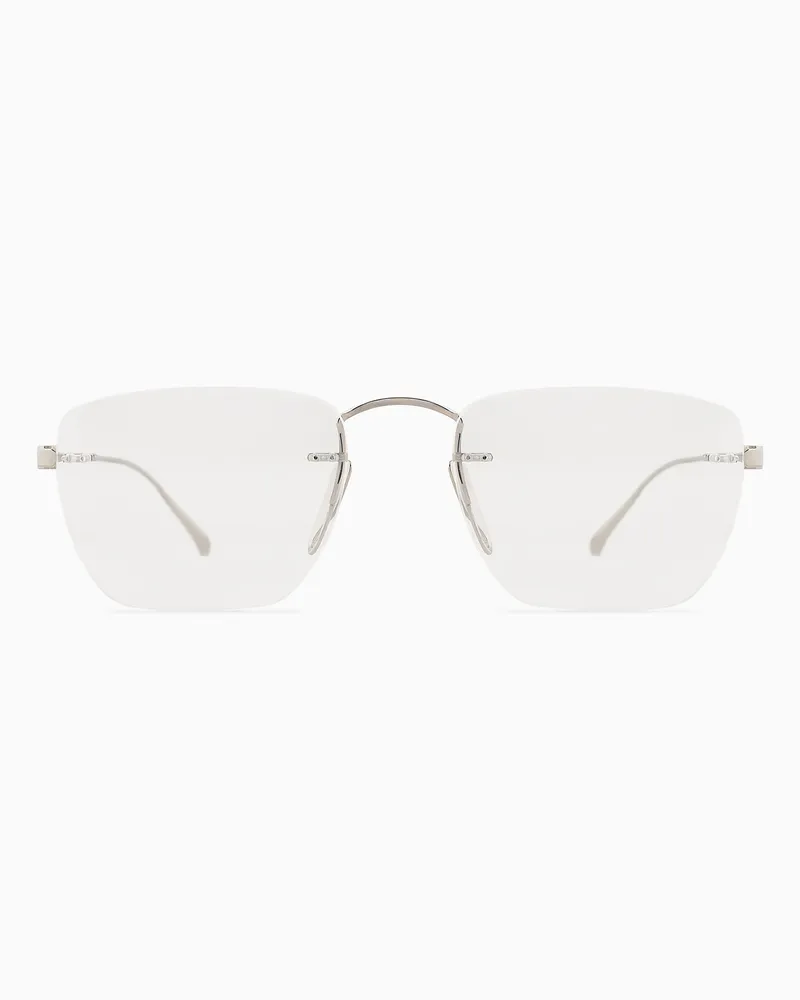 Giorgio Armani Brille mit Pillow-Fassung Silber