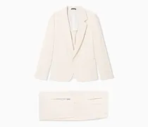 Einreihiger Anzug aus Viskose und Jacquard-Leinen